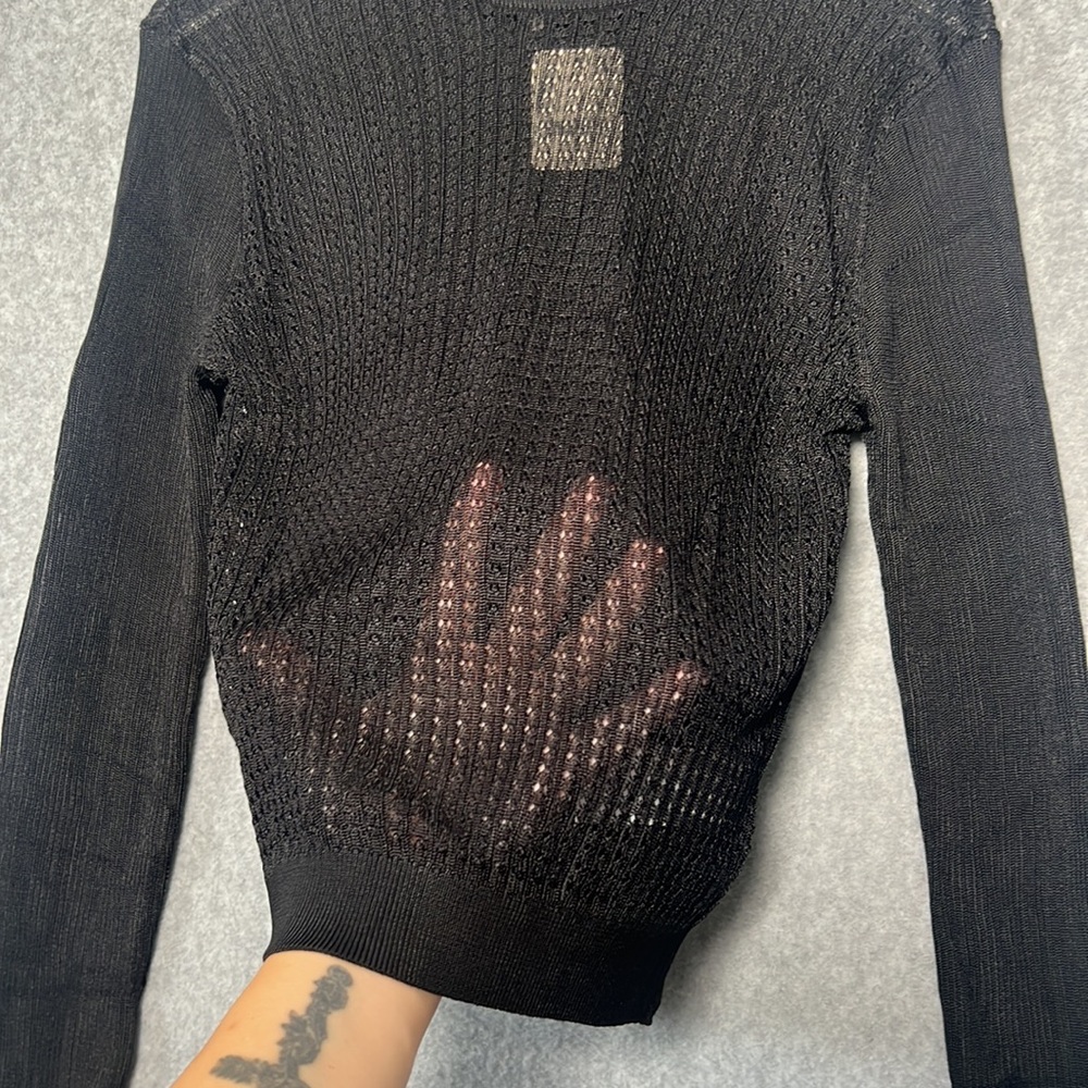 Free People NWT H20 Crew Neck Mesh Pullover Sheer Long Sleeve NWT SIZE S - Picture 5 of 6